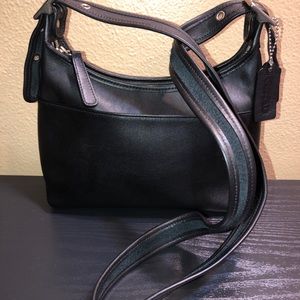 Vintage coach black leather crossbody bag